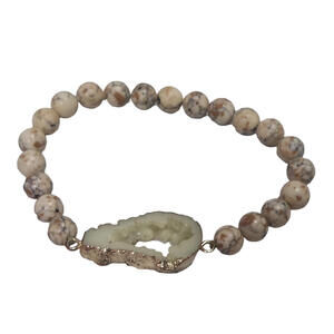 Simulated Felspar Gold Tone Geode Bracelet OSFM